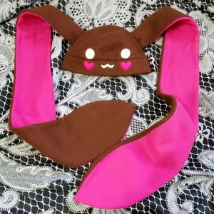 Boshi-Basiik Brown Pink Bunny Hat